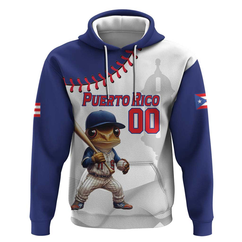 Custom Baseball Puerto Rico Coqui Mascot - Dynamic Style Hoodie