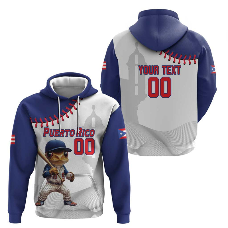 Custom Baseball Puerto Rico Coqui Mascot - Dynamic Style Hoodie