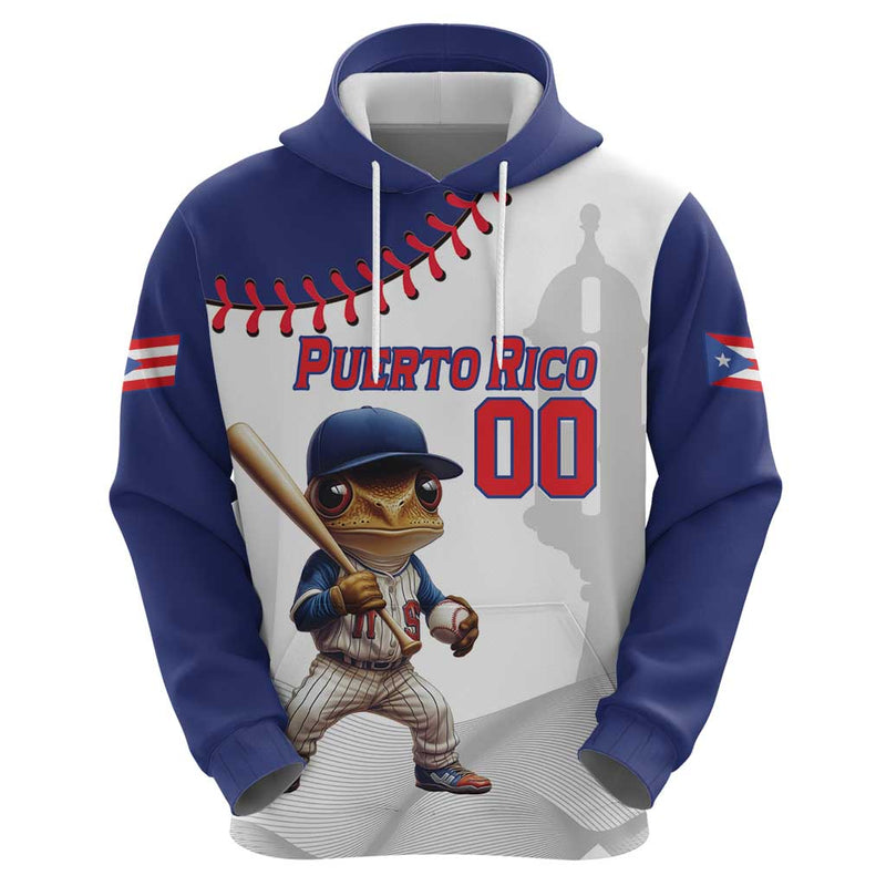 Custom Baseball Puerto Rico Coqui Mascot - Dynamic Style Hoodie