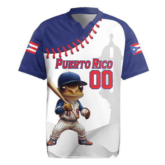 Custom Baseball Puerto Rico Coqui Mascot - Dynamic Style Rugby Jersey