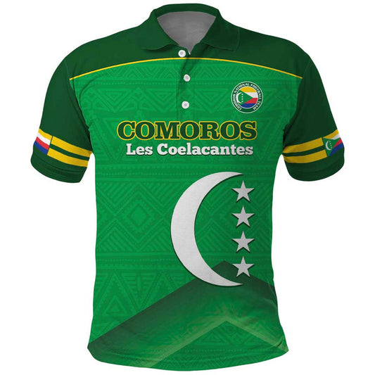Custom Comoros Football Allez Les Coelacantes Polo Shirt