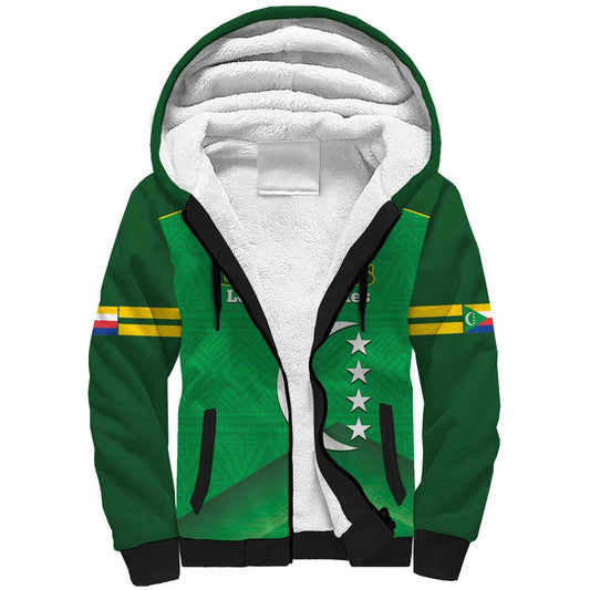 Custom Comoros Football Allez Les Coelacantes Sherpa Hoodie