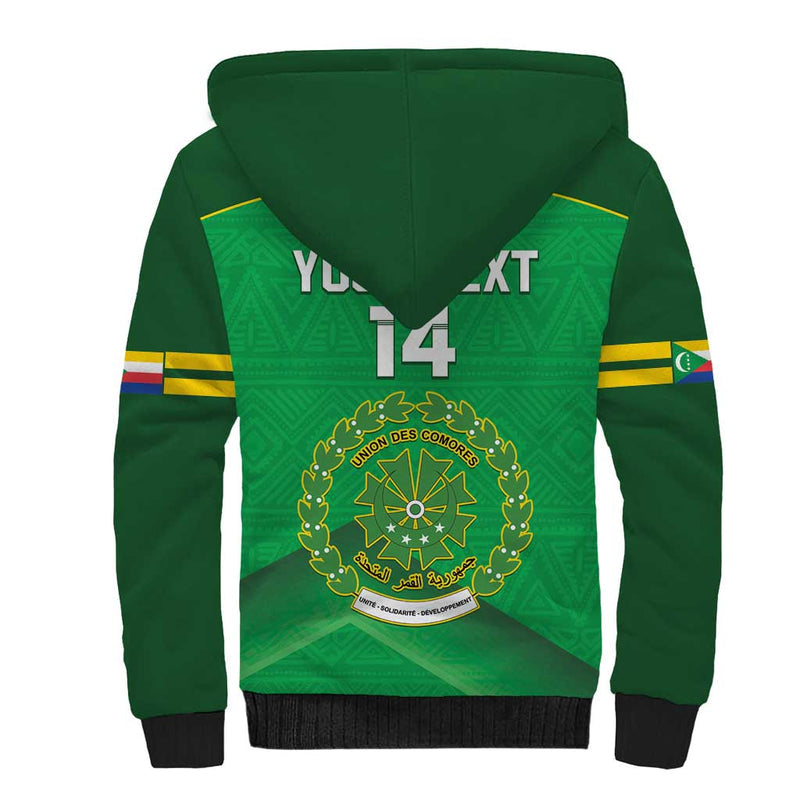 Custom Comoros Football Allez Les Coelacantes Sherpa Hoodie