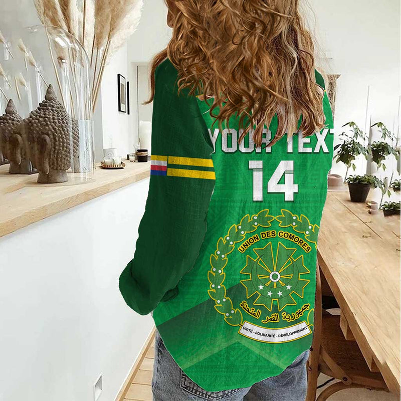 Custom Comoros Football Allez Les Coelacantes Women Casual Shirt