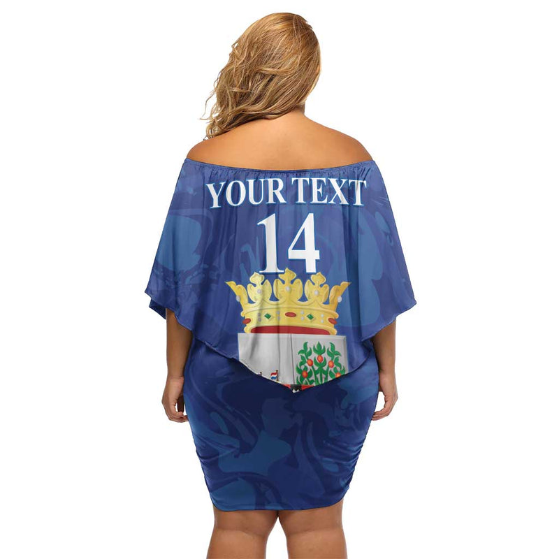 Custom Curacao Football La Familia Azul Off Shoulder Short Dress