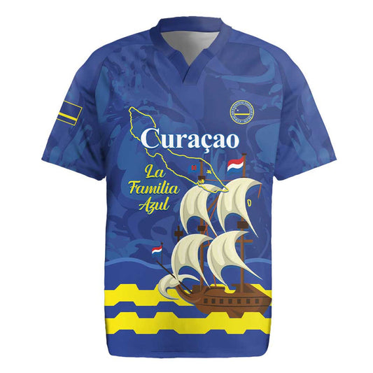 Custom Curacao Football La Familia Azul Rugby Jersey