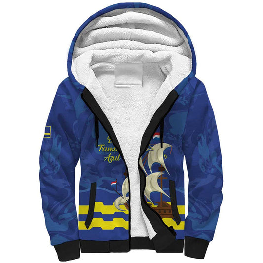 Custom Curacao Football La Familia Azul Sherpa Hoodie