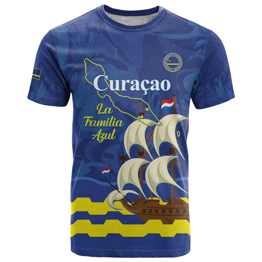 Custom Curacao Football La Familia Azul T Shirt