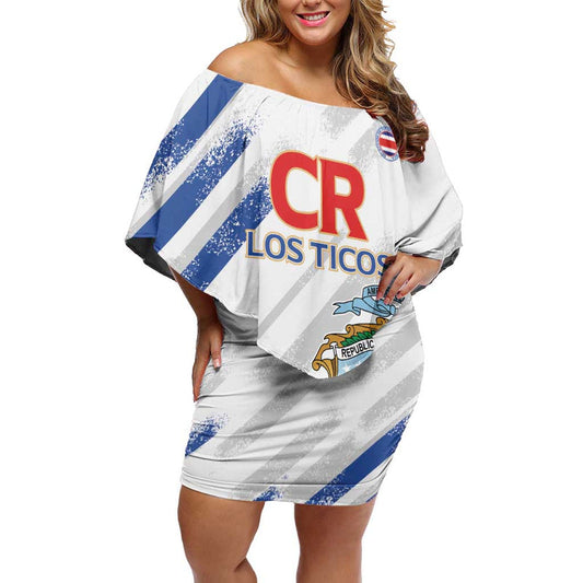 Custom Costa Rica Football Go Champions Los Ticos Off Shoulder Short Dress