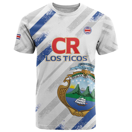 Custom Costa Rica Football Go Champions Los Ticos T Shirt