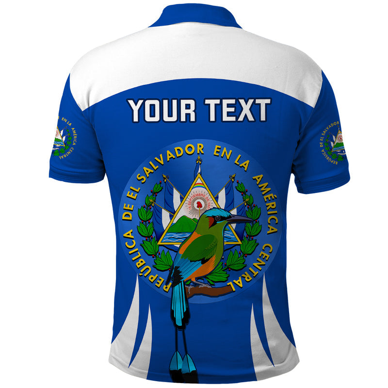 Custom El Salvador Independence Day Torogoz With Coat Of Arms Proud Polo Shirt