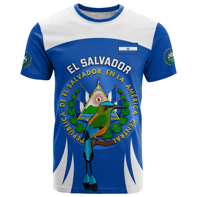 Custom El Salvador Independence Day Torogoz With Coat Of Arms Proud T Shirt