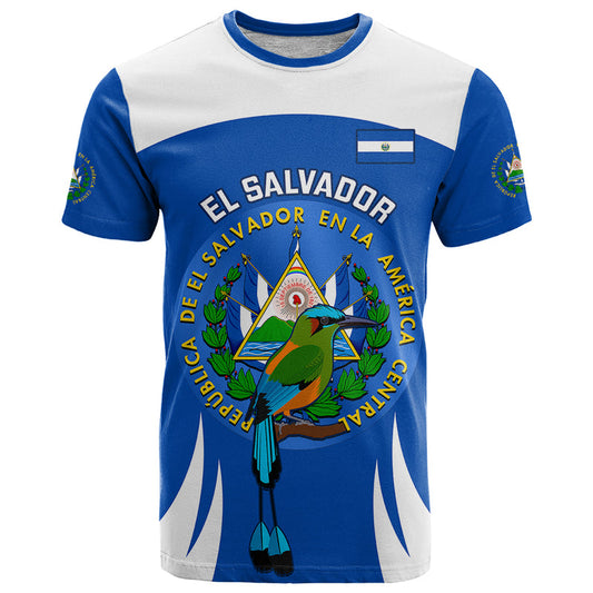 Custom El Salvador Independence Day Torogoz With Coat Of Arms Proud T Shirt