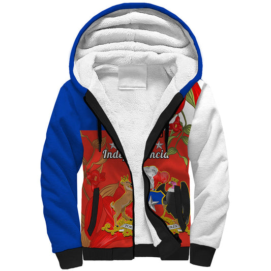 Custom Chile Independence Day Chilean Copihue Felices Fiestas Patrias Sherpa Hoodie