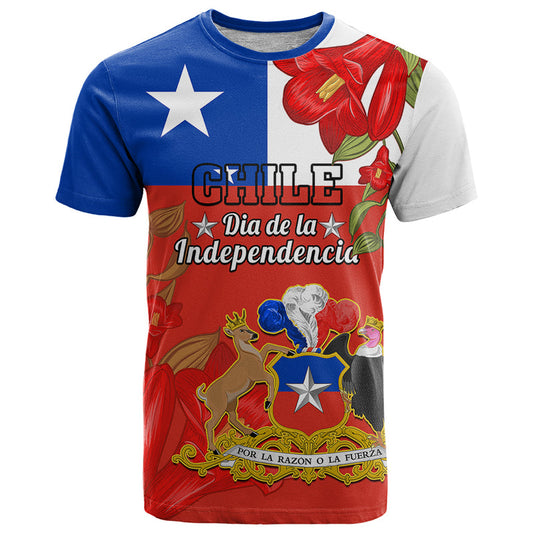 Custom Chile Independence Day Chilean Copihue Felices Fiestas Patrias T Shirt