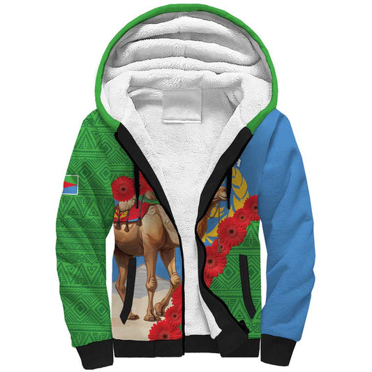Eritrea Arabian Camel Gerbera Flower Flag Color Sherpa Hoodie
