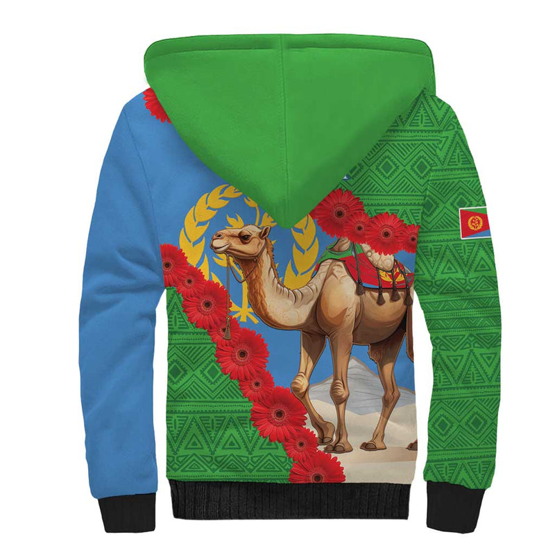 Eritrea Arabian Camel Gerbera Flower Flag Color Sherpa Hoodie