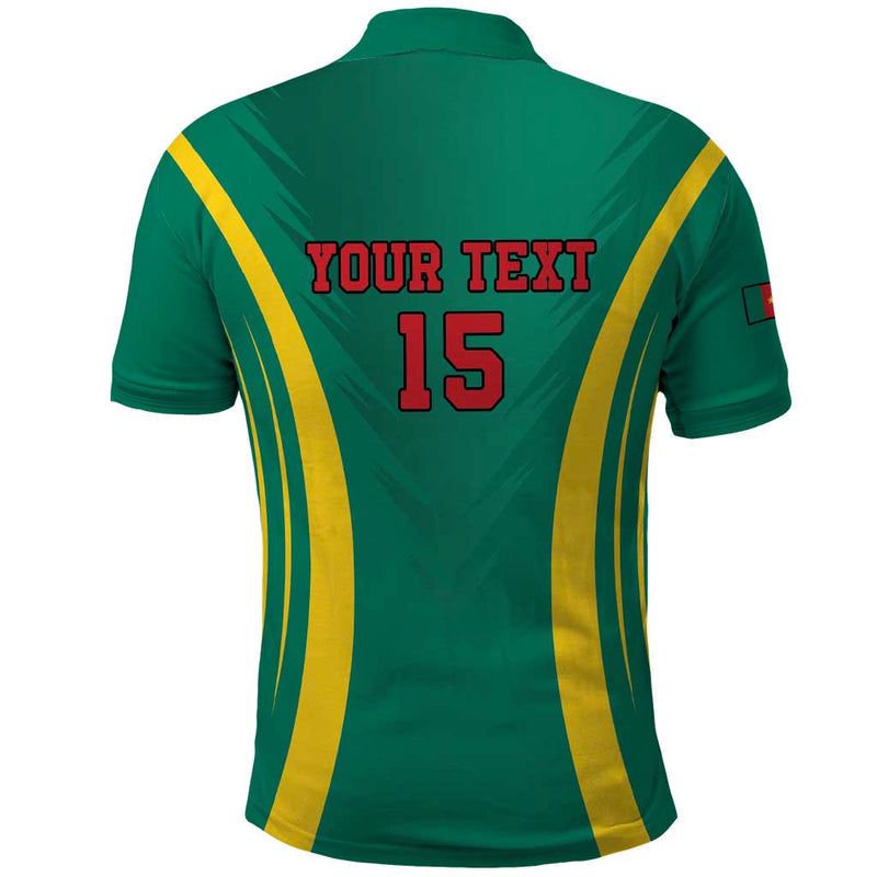 Custom Cameroon Football Go Indomitable Lions Polo Shirt