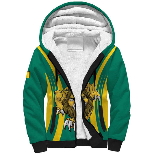 Custom Cameroon Football Go Indomitable Lions Sherpa Hoodie