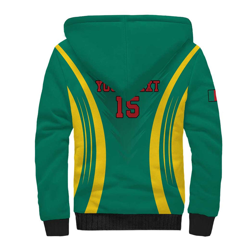 Custom Cameroon Football Go Indomitable Lions Sherpa Hoodie