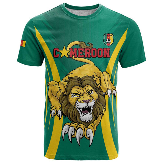 Custom Cameroon Football Go Indomitable Lions T Shirt