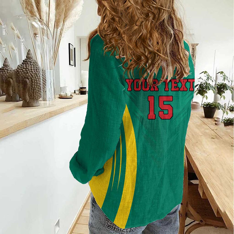 Custom Cameroon Football Go Indomitable Lions Women Casual Shirt