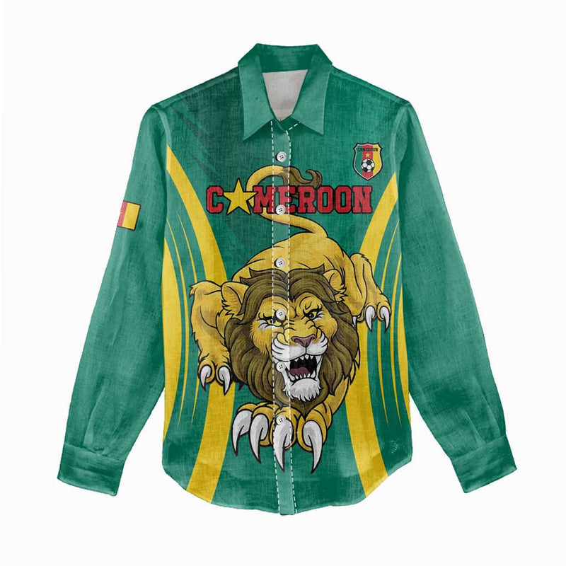 Custom Cameroon Football Go Indomitable Lions Women Casual Shirt