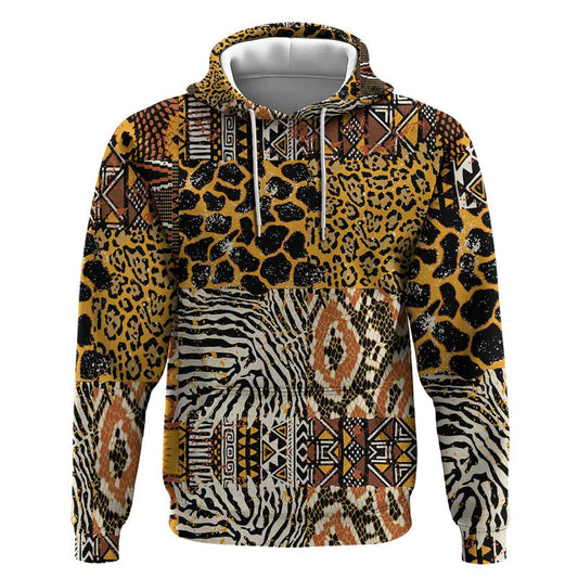 African Tribal Pattern With Wild Animal Skins Hoodie