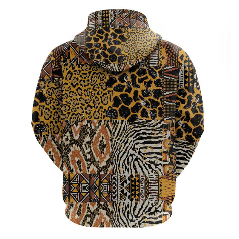 African Tribal Pattern With Wild Animal Skins Hoodie