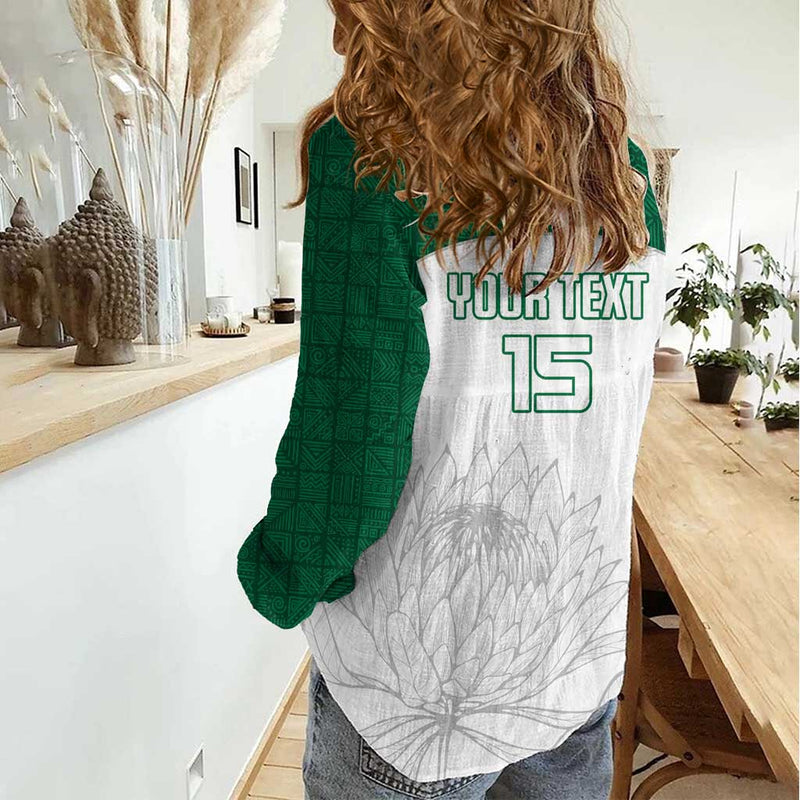 Custom South Africa Cricket Go Proteas Women Casual Shirt