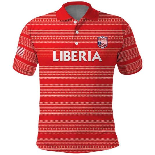 Custom Liberia Football Women Red Jersey Polo Shirt