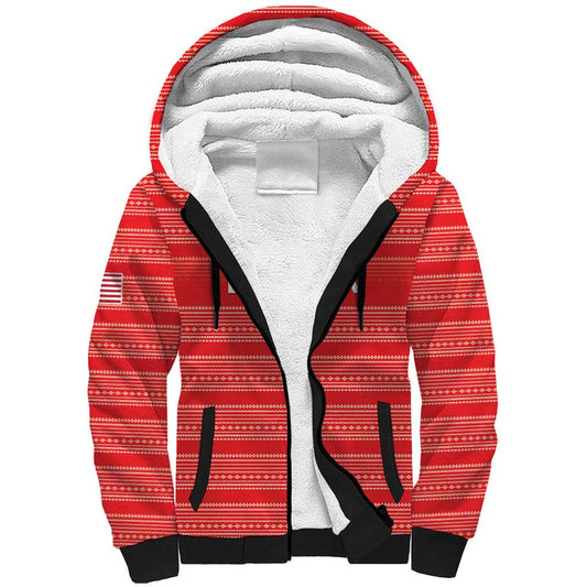 Custom Liberia Football Women Red Jersey Sherpa Hoodie