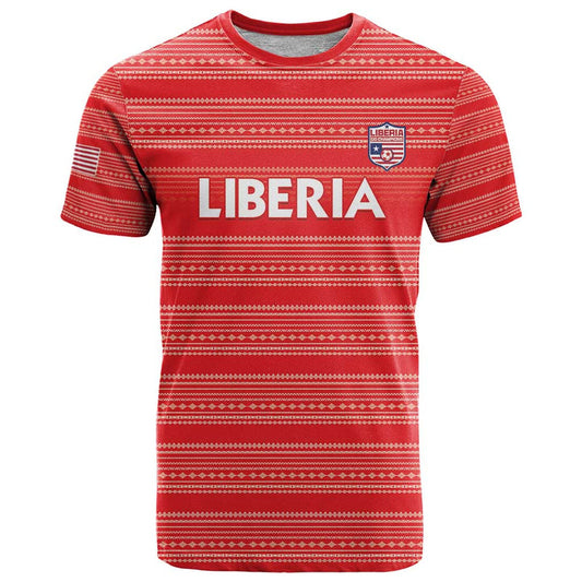 Custom Liberia Football Women Red Jersey T Shirt
