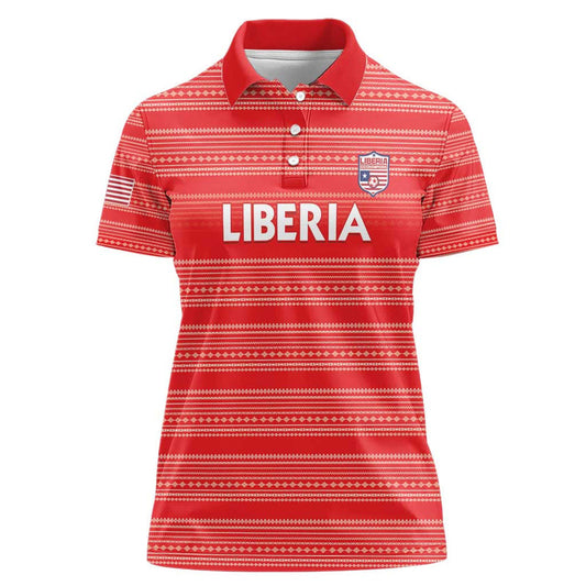 Custom Liberia Football Women Red Jersey Women Polo Shirt
