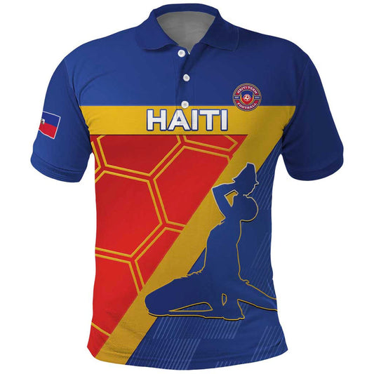 Custom Haiti Football Neg Marron Go Ayiti Polo Shirt