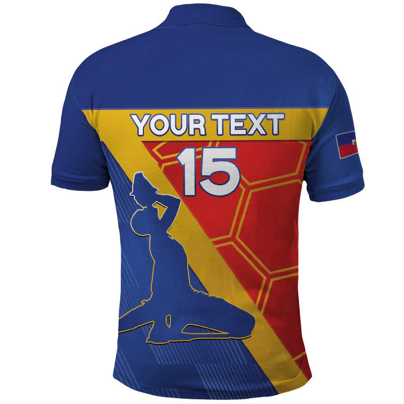 Custom Haiti Football Neg Marron Go Ayiti Polo Shirt