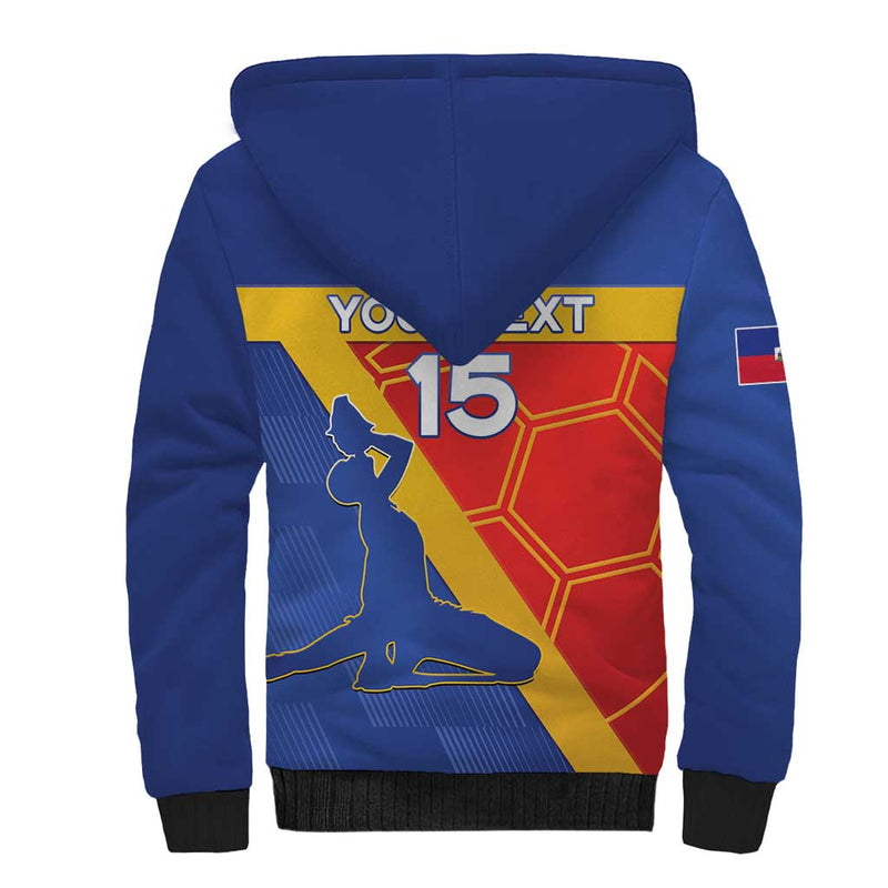 Custom Haiti Football Neg Marron Go Ayiti Sherpa Hoodie