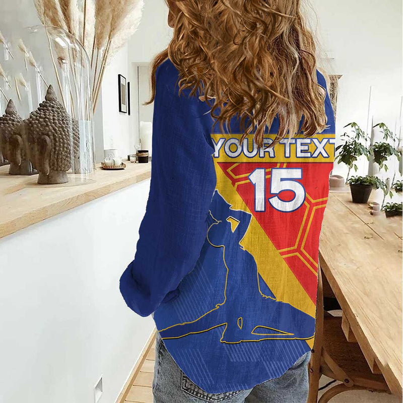 Custom Haiti Football Neg Marron Go Ayiti Women Casual Shirt