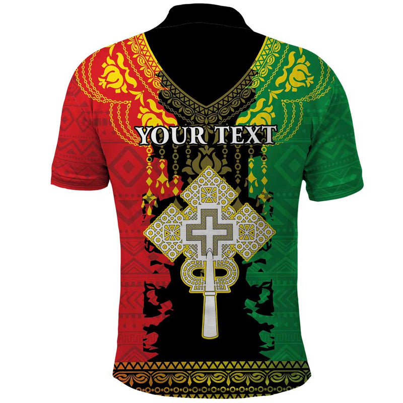 Ethiopia Lion Of Judah Mix African Pattern Polo Shirt