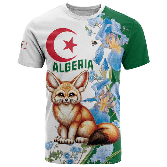 Algeria Fennec Fox Blue Isris Flower T Shirt