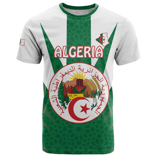 Algeria Coat Of Arms With Islamic Pattern T Shirt