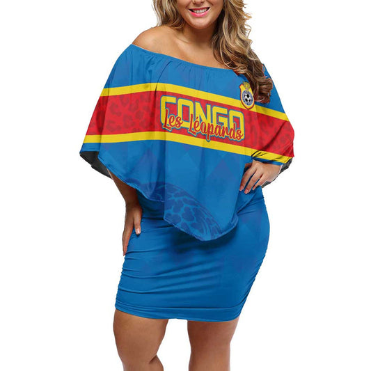 Custom Dr Congo Football Go Les Léopards Off Shoulder Short Dress