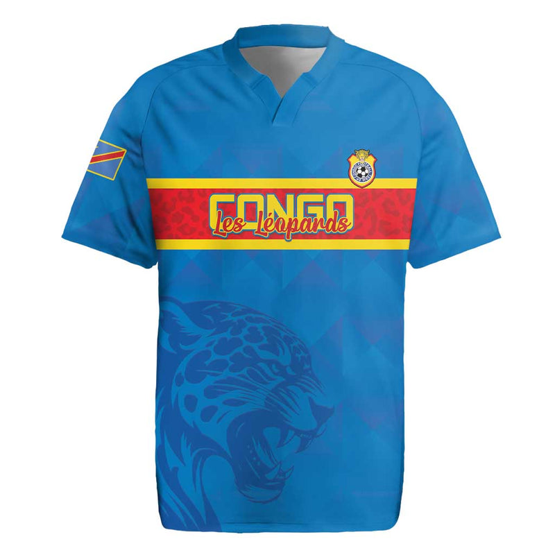 Custom Dr Congo Football Go Les Léopards Rugby Jersey