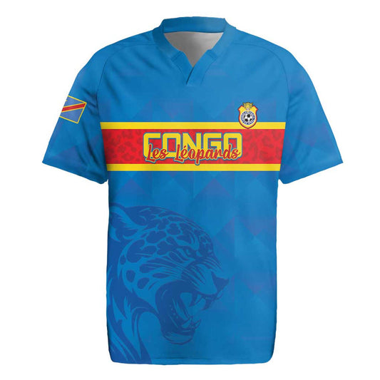 Custom Dr Congo Football Go Les Léopards Rugby Jersey