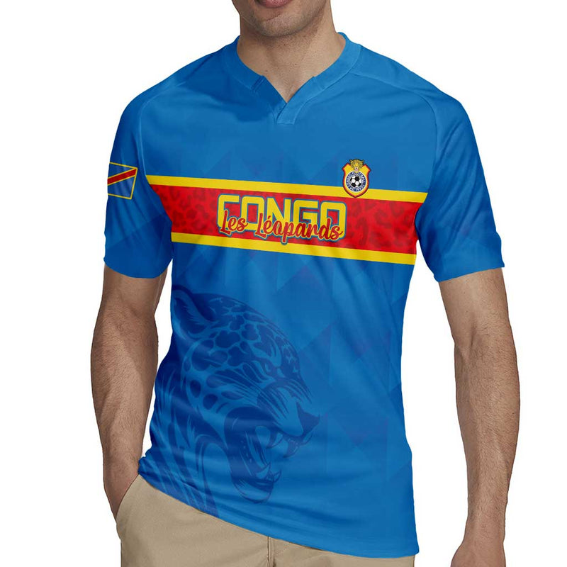 Custom Dr Congo Football Go Les Léopards Rugby Jersey