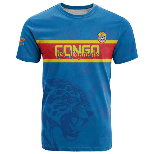 Custom DR Congo Football Go Les Léopards T Shirt
