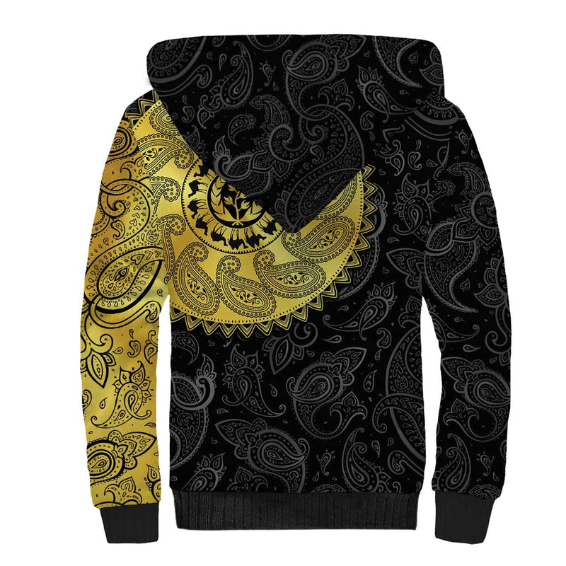 Eritrea African Tribal Mix Paisley Pattern Sherpa Hoodie