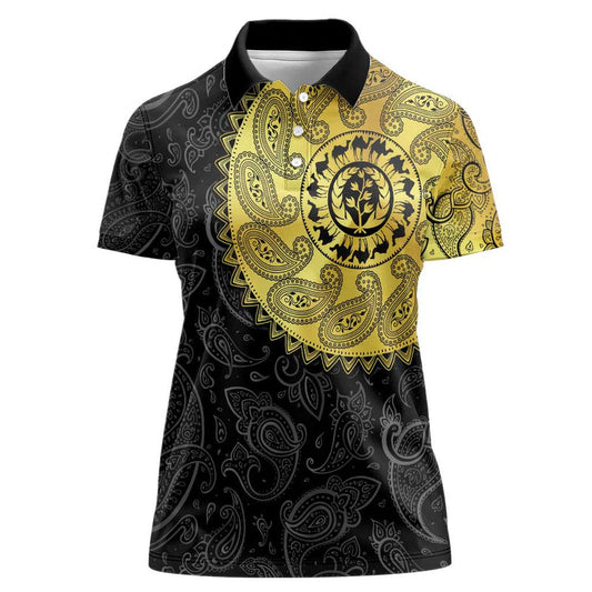 Eritrea African Tribal Mix Paisley Pattern Women Polo Shirt