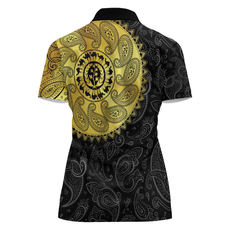 Eritrea African Tribal Mix Paisley Pattern Women Polo Shirt