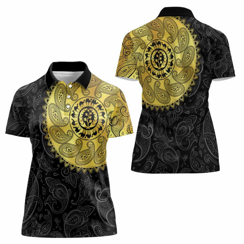 Eritrea African Tribal Mix Paisley Pattern Women Polo Shirt